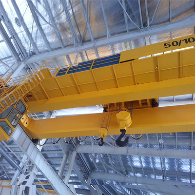 Heavy Duty 65 Tons Double Girder Overhead Cranes Cabin Control For Steel Factory