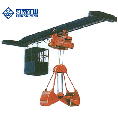 Light Weight Single Girder Overhead Travelling Crane With Double Disc Hydraulic Grab