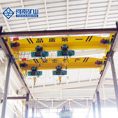 5 Tons Red Single Girder Overhead Crane Span 10m For Lifting Motors In Workshop