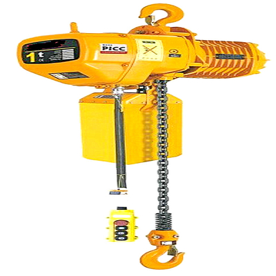 Fixed 1 Ton / 2 Ton Electric Chain Hoist Without Electric Trolley In Gold Yellow